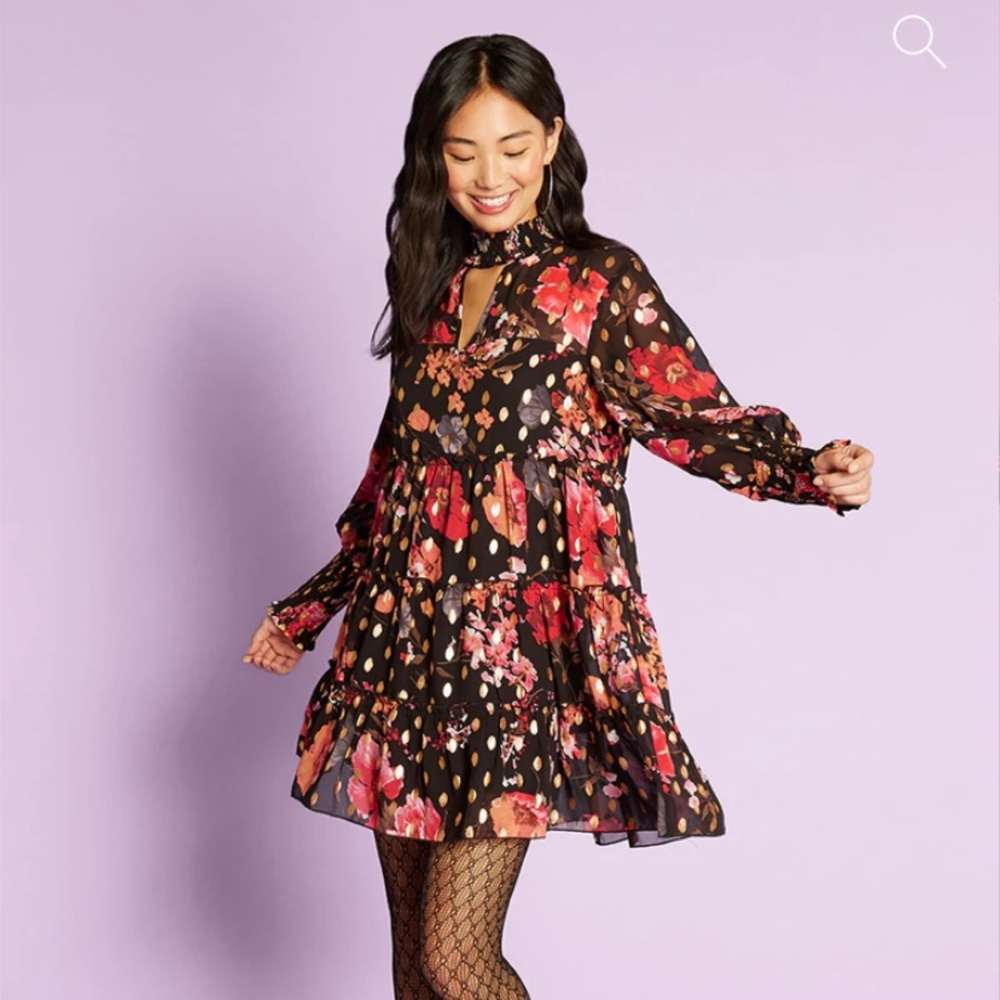 Forever Unique Floral Babydoll Dress, US 6 / UK 10